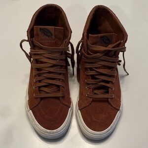 Vans Sk8 Hi Moc Sneakers Brown Suede Fringe High Top